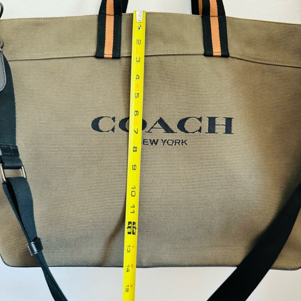 COACH UNISEX Olive Green Black Canvas Leather Zip Travel Shoulder Tote Bag 43 - Picture 16 of 16